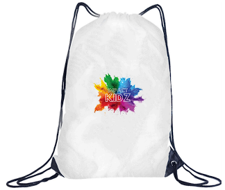 IMPACT Kidz  White Drawstring Backpack